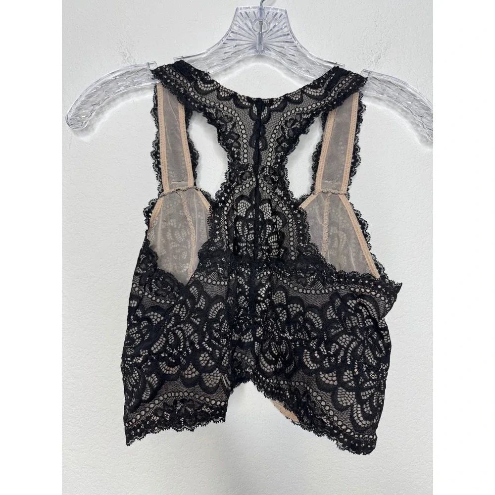 Torrid Curve Black Nude Lace Racerback Unlined Bralette Size 0 / Large‎ NEW